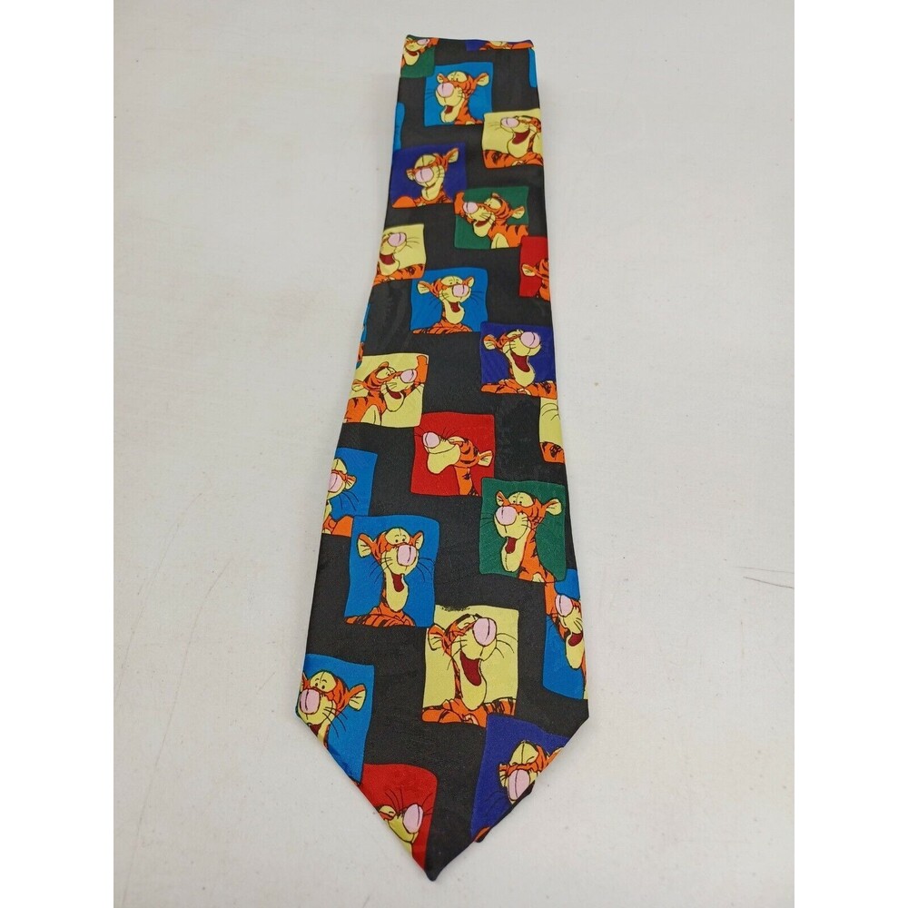 Disney Tiger Winnie The Pooh Black Comic Necktie Tie Cartoon